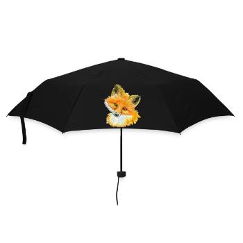 Fox Watercolor Wild Animal Lover Gift Idea - Umbrella (small) - black - Front