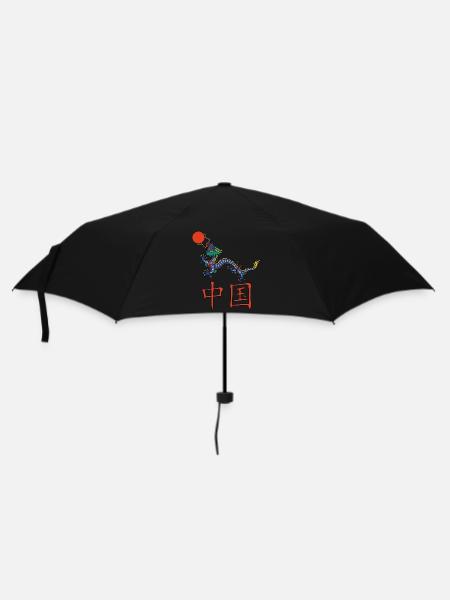 Chinesischer Drache - Regenschirm (klein) - Schwarz