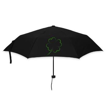 kleeblatt glück - Regenschirm (klein) - Schwarz - Vorne