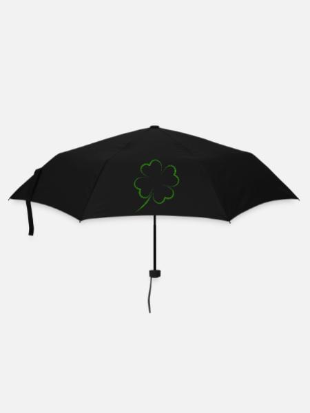 kleeblatt glück - Regenschirm (klein) - Schwarz