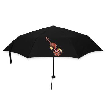 beau violon patchwork avec clé de sol - Parapluie standard - noir - Devant