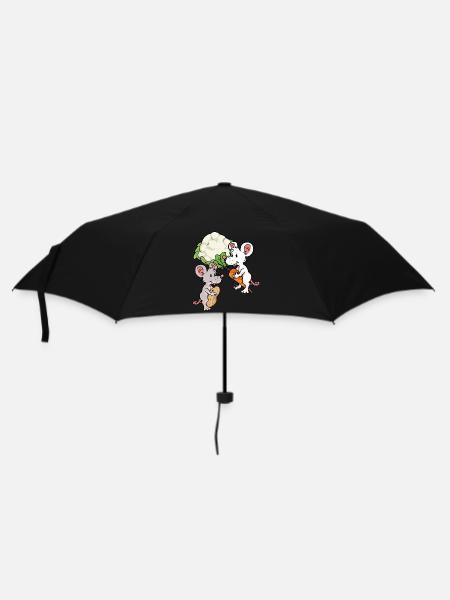 Bio Öko Mause Gemüse Nagetiere hunger Maus - Regenschirm (klein) - Schwarz