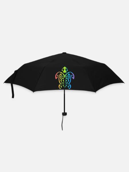 Tortue polynésienne arc-en-ciel - Parapluie standard - noir