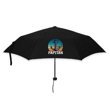 Papitän und Anker - für den besten Papa der Welt - Regenschirm (klein) - Schwarz - Vorne