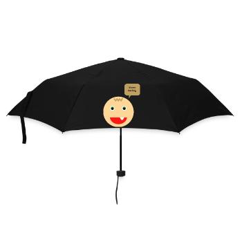 Mutterkinder aufgepasst - Regenschirm (klein) - Schwarz - Vorne