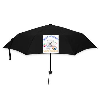 West Highland white terrier design - Umbrella (small) - black - Front