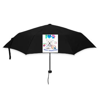 West Highland white terrier design - Umbrella (small) - black - Front