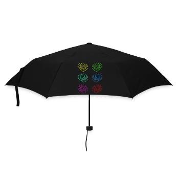 sun sticker yellow red - Regenschirm (klein) - Schwarz - Vorne