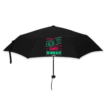 jokes sayings bday humor astrophysics space ship - Umbrella (small) - black - Front