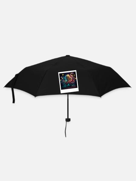 Octopus Octopus Neon dancing in the night - Umbrella (small) - black