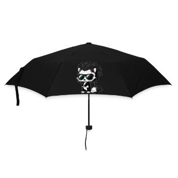 Stinktier Säugetier ind schwarz weiß und cool - Regenschirm (klein) - Schwarz - Vorne