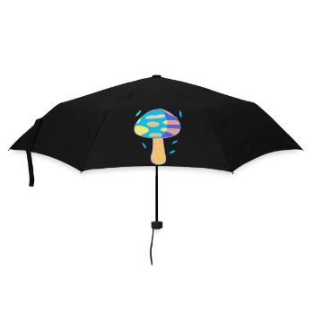Der blaue Pilz - Regenschirm (klein) - Schwarz - Vorne