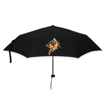 Basketball Basketballspieler Dunking Splash Bunt - Regenschirm (klein) - Schwarz - Vorne