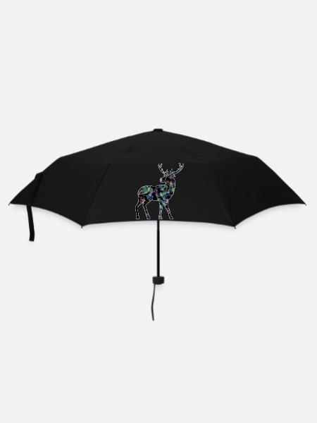 Hirsch - Regenschirm (klein) - Schwarz