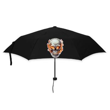 Skull on fire - Umbrella (small) - black - Front