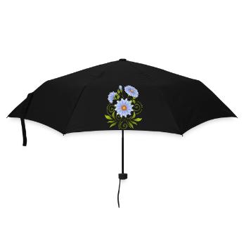 Blumen - Regenschirm (klein) - Schwarz - Vorne