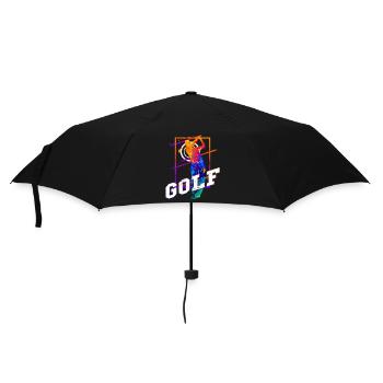 Golf Golfen Golfspieler Sport Hobby Club Vintage - Regenschirm (klein) - Schwarz - Vorne