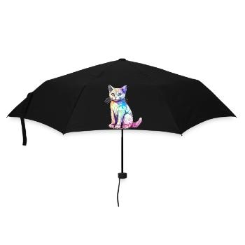 Hako the multicolored cat - Umbrella (small) - black - Front