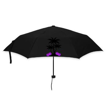 palme hibiskus - Regenschirm (klein) - Schwarz - Vorne