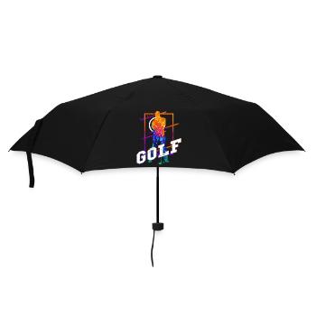 Golf Golfen Golfspieler Sport Hobby Club Vintage - Regenschirm (klein) - Schwarz - Vorne