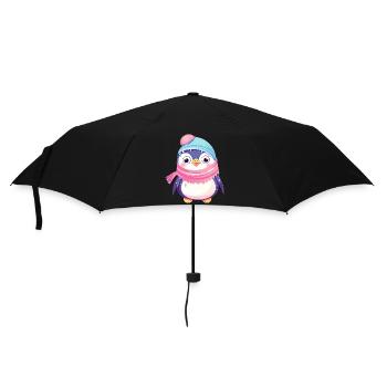 Winter Wonderland Penguin - Umbrella (small) - black - Front
