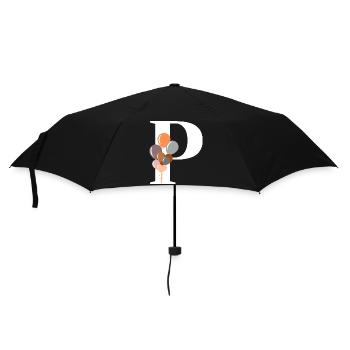 Letter p birthday balloon - Umbrella (small) - black - Front