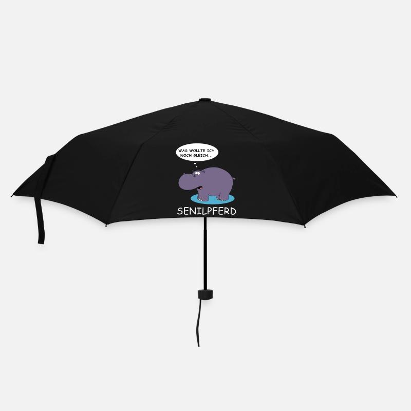 Senilpferd | Nilpferd, lustige Bilder, Tiere - Regenschirm (klein) - Schwarz