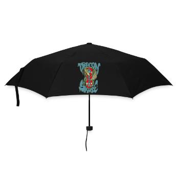 Drachen-Schlittschuh - Regenschirm (klein) - Schwarz - Vorne