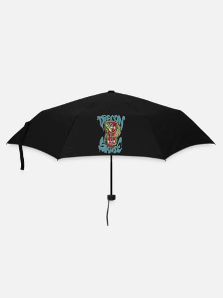 Drachen-Schlittschuh - Regenschirm (klein) - Schwarz