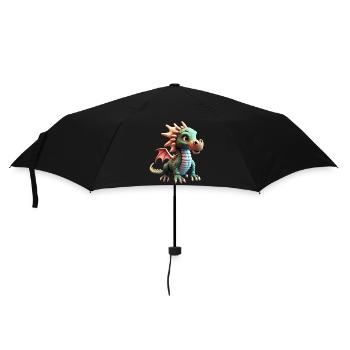 cute little baby dragon funny - Umbrella (small) - black - Front