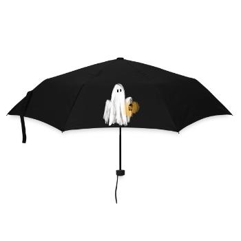 Spooky Season - Little Ghost with Lantern - Umbrella (small) - black - Front
