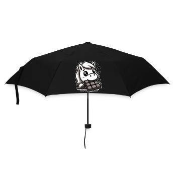 Cute horse and chocolate - Umbrella (small) - black - Front