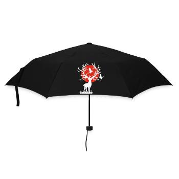 Der weiße Hirsch und die rote Sonne - Regenschirm (klein) - Schwarz - Vorne