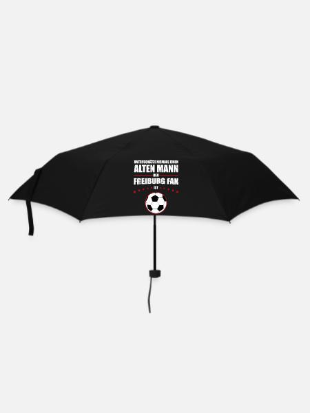 Alter Mann - Freiburg Fan | Retro Vintage Design - Regenschirm (klein) - Schwarz