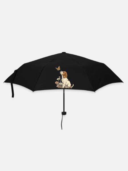 Beagle et papillon - Parapluie standard - noir