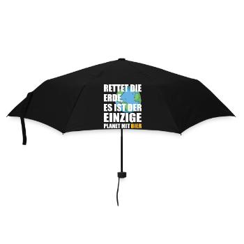 Bier Planet Retten - Regenschirm (klein) - Schwarz - Vorne