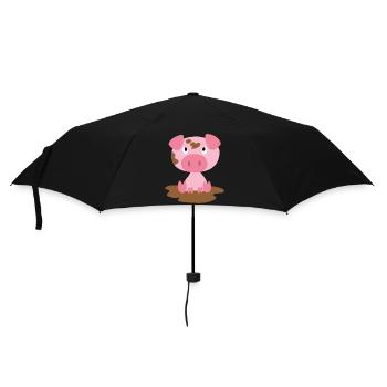 Children's clothing and accessories with pig pattern - Umbrella (small) - black - Front