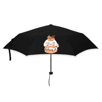 Kawaii Cinnamon Roll Bunny. - Umbrella (small) - black - Front