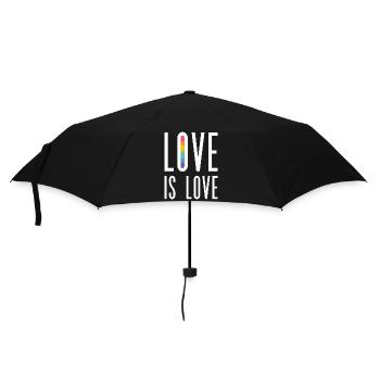LGBT Pride Month - Liebe ist Liebe - Regenschirm (klein) - Schwarz - Vorne