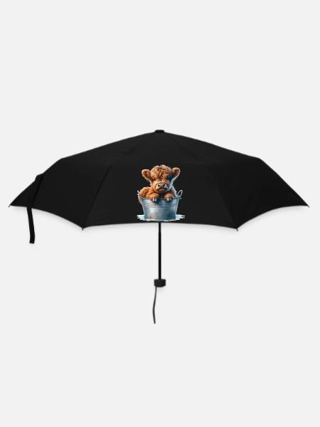 Highland Calf Cuteness - Baby Hochlandrind - Regenschirm (klein) - Schwarz