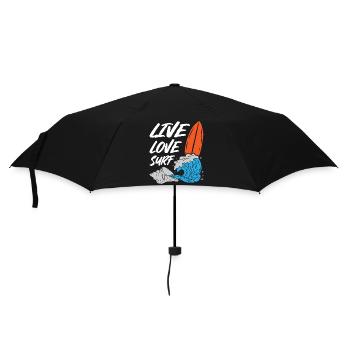 Live Love Surfing - Regenschirm (klein) - Schwarz - Vorne