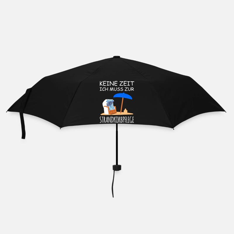 Strandkorb Urlaub - Regenschirm (klein) - Schwarz