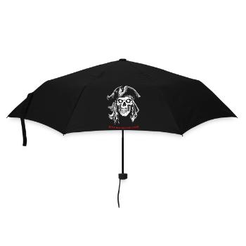 Pirate Skull 07 2024 C Zeichenfläche 1 Kopie - Regenschirm (klein) - Schwarz - Vorne