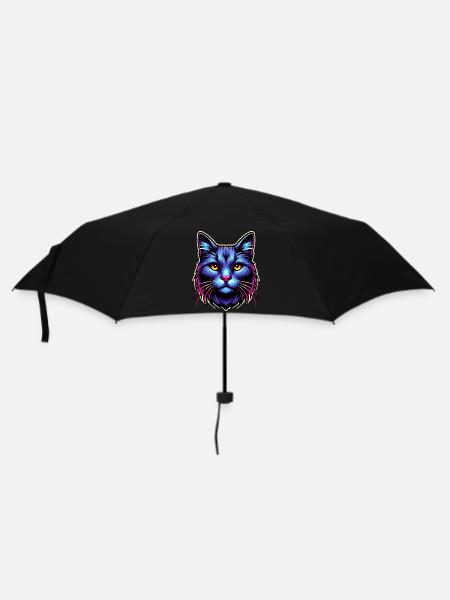 Katze - Regenschirm (klein) - Schwarz