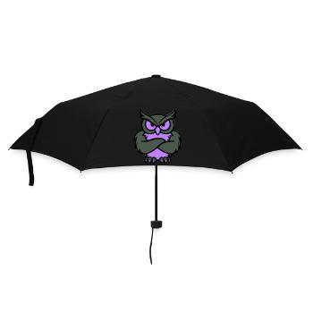 eule comic tier - Regenschirm (klein) - Schwarz - Vorne
