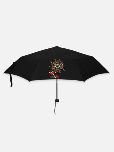 Weihnachtsstern - Regenschirm (klein) - Schwarz