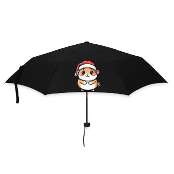 Hamster Christmas Cute - Umbrella (small) - black - Front
