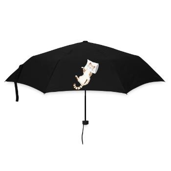 Relaxed Cat with Pillow-Cozy Animal Design - Umbrella (small) - black - Front