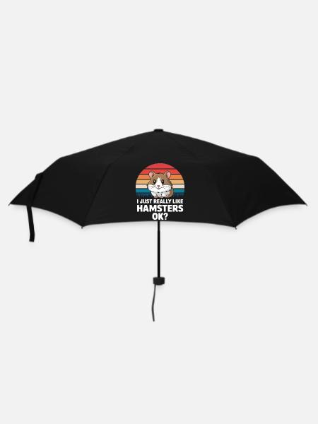 Hamster - Regenschirm (klein) - Schwarz