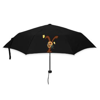 Letter and Sunflower Butterfly - Umbrella (small) - black - Front